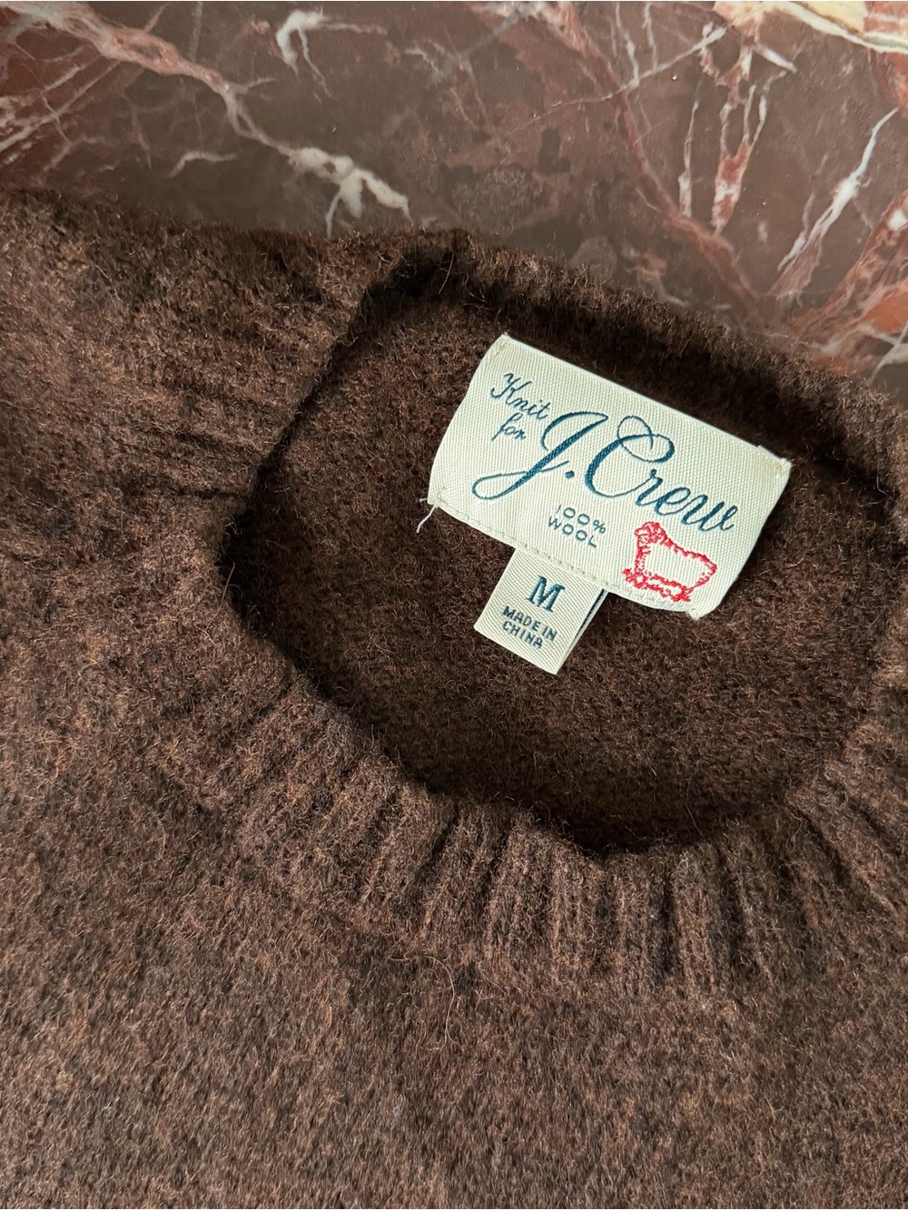 J. Crew Brown 100% Wool Crewneck Sweater
